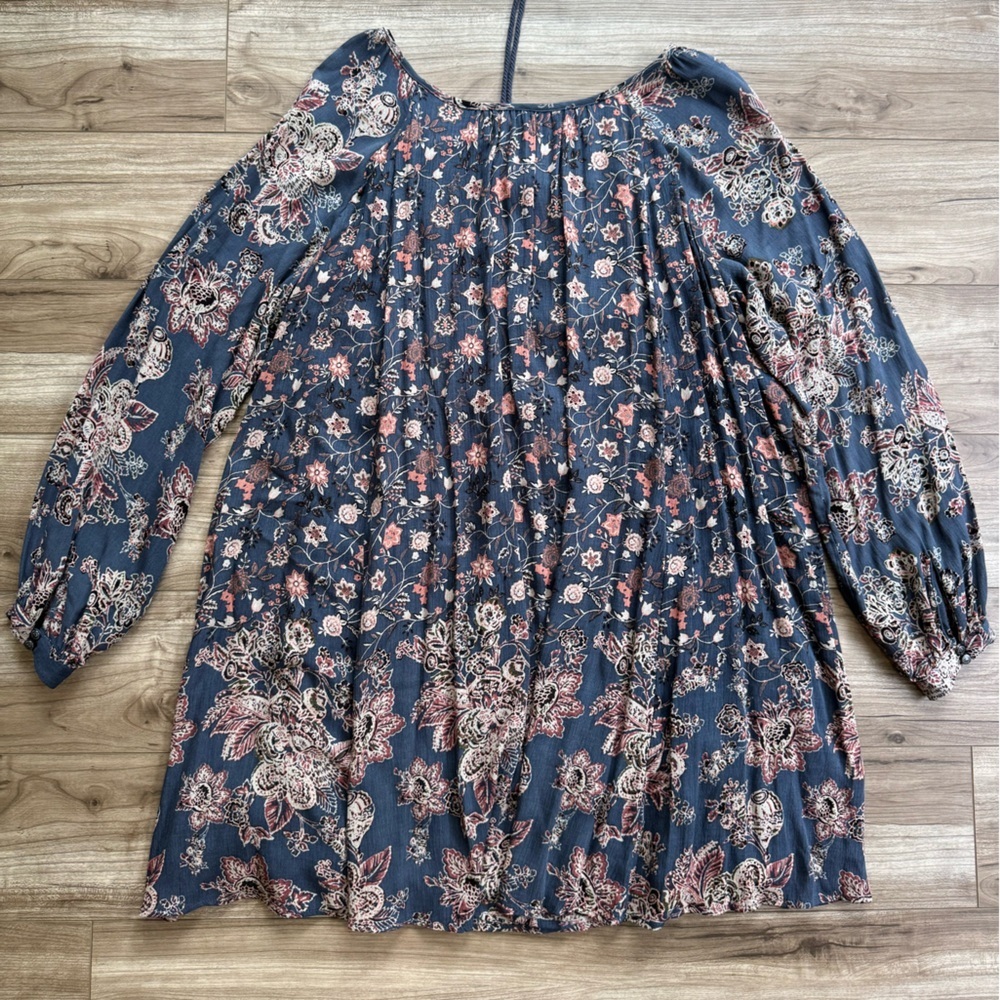 Free People Lucky Loosie Long Sleeve
Swing Dress Indigo Combo Sz S - Picture 13 of 15